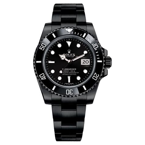 blacked out rolex with red details|rolex submariner pvd black.